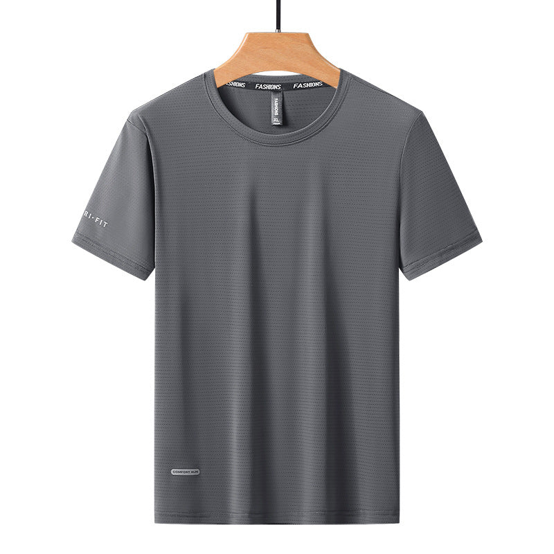 Men's Summer Thin Ice Silk Short Sleeve T-Shirt
