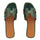Ecogbd Flat Sandals for Women Slip on Leather Slides Ladies Dressy Casual Slippers Cute Open Toe Shoes (Alligator - Dark Green Adult Women 11 Numeric US Footwear Size System Medium)