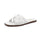 Athlefit Flat Sandals for Women Dressy Summer Square Open Toe White Sandals Comfortable Slip On Leather Slides Size 9
