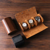 PU Leather 3-Slot Watch Storage Box