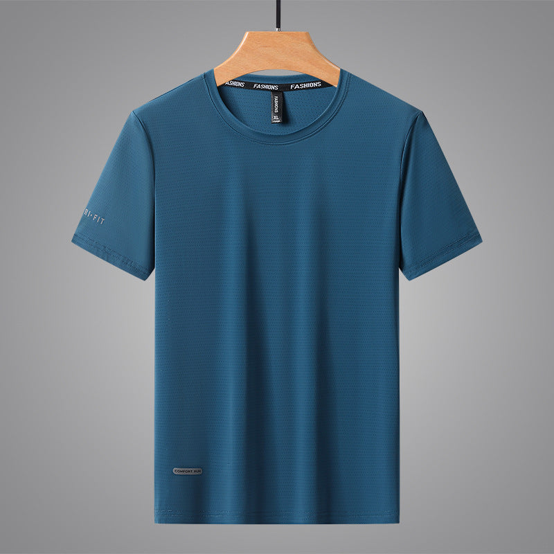 Men's Summer Thin Ice Silk Short Sleeve T-Shirt