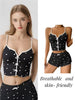 Sleepwear Women Pajamas Set Heart Print Soft Ribbed Fabric with Flirty Frill Trim Casual Cami Top and Shorts Sets Loungewear New