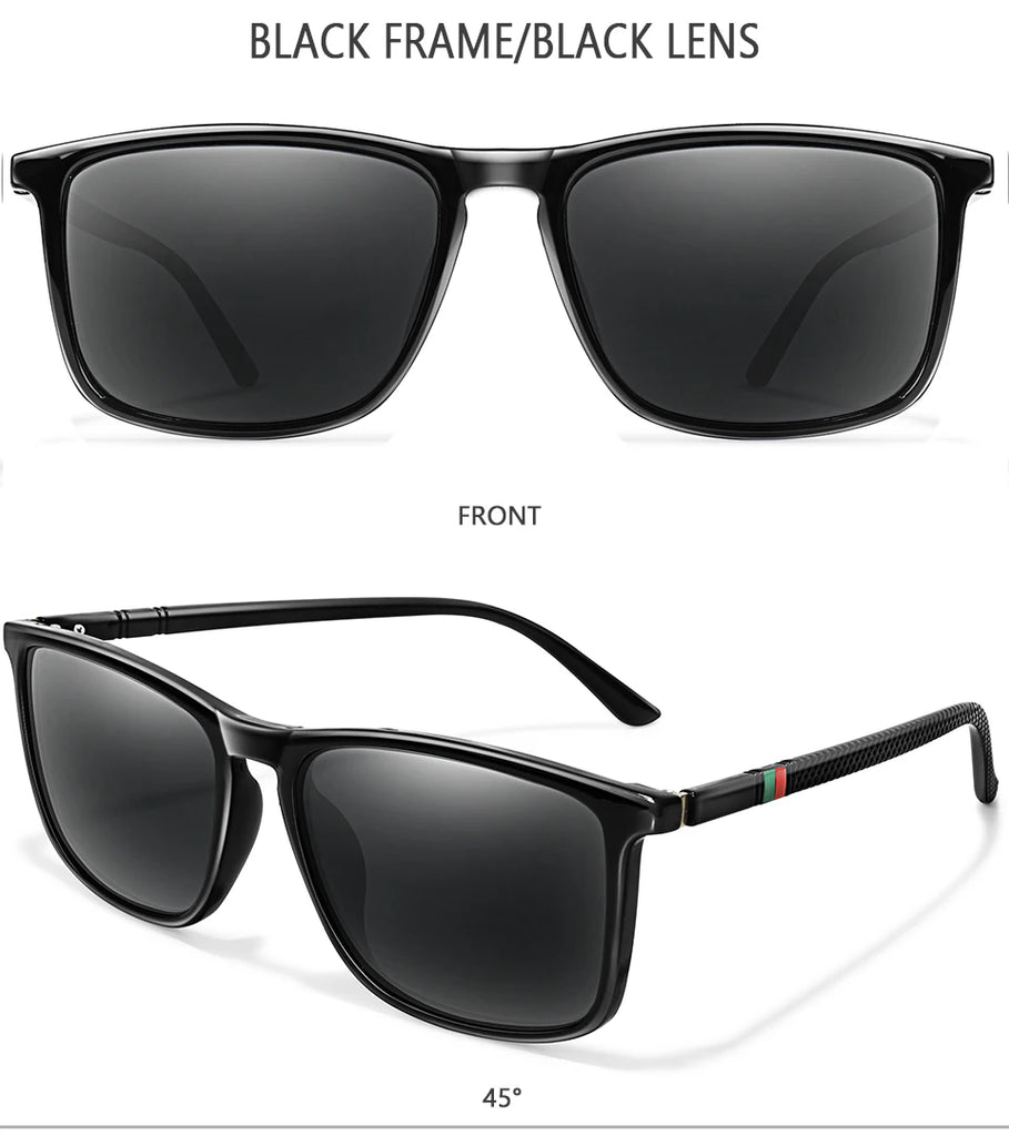 Single Luxury Square Vintage Polarized Sunglasses Men Women Fashion Travel Driving Fishing Male Eyewear UV400