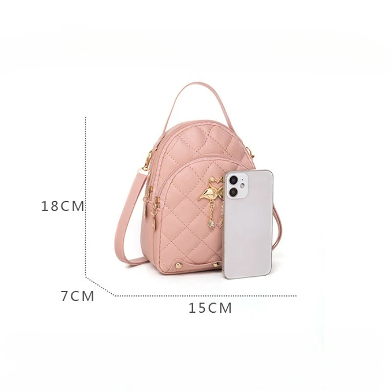 Mini Backpack for Women Cute Swan Hanging Embroidery Small Backpack Purse Girls Leather Bookbag Ladies Satchel Bags
