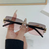 1 Pc Fashionable Women Men Sunglasses Frameless Rectangular Personalized Sunglasses for Daily Life Vintage Sun Glasses for Male