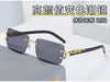 1 Pc Fashionable Women Men Sunglasses Frameless Rectangular Personalized Sunglasses for Daily Life Vintage Sun Glasses for Male