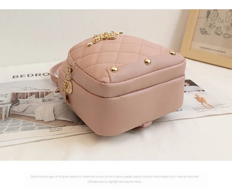 Mini Backpack for Women Cute Swan Hanging Embroidery Small Backpack Purse Girls Leather Bookbag Ladies Satchel Bags