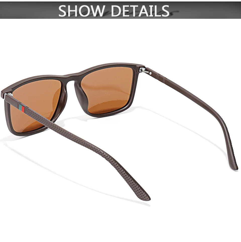 Single Luxury Square Vintage Polarized Sunglasses Men Women Fashion Travel Driving Fishing Male Eyewear UV400