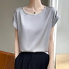 New O-Neck Silk Camisole Ladies Thin Vest Satin Loose Outer Sleeveless Top Summer Suit Insid Sling Mulberry Silk Bottoming Shirt