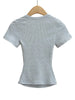 Square Collar High Stretch Summer Crop Tops Women Short Sleeve Tops Sexy Pullover Bottoming Blouses Slim T-shirt