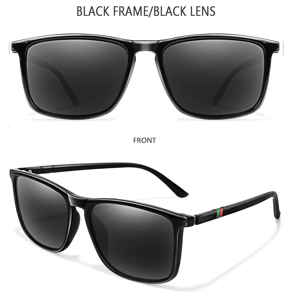 Single Luxury Square Vintage Polarized Sunglasses Men Women Fashion Travel Driving Fishing Male Eyewear UV400