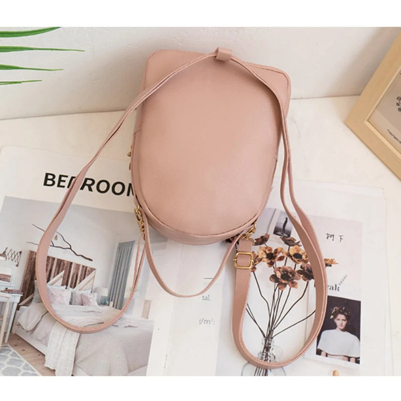 Mini Backpack for Women Cute Swan Hanging Embroidery Small Backpack Purse Girls Leather Bookbag Ladies Satchel Bags