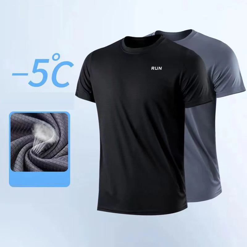 Summer Men Casual t-Shirt Short Sleeve White Tee Shirts Soild o-Neck Tops t Shirt Quick Dry Gym Running t-Shirts Male clothes