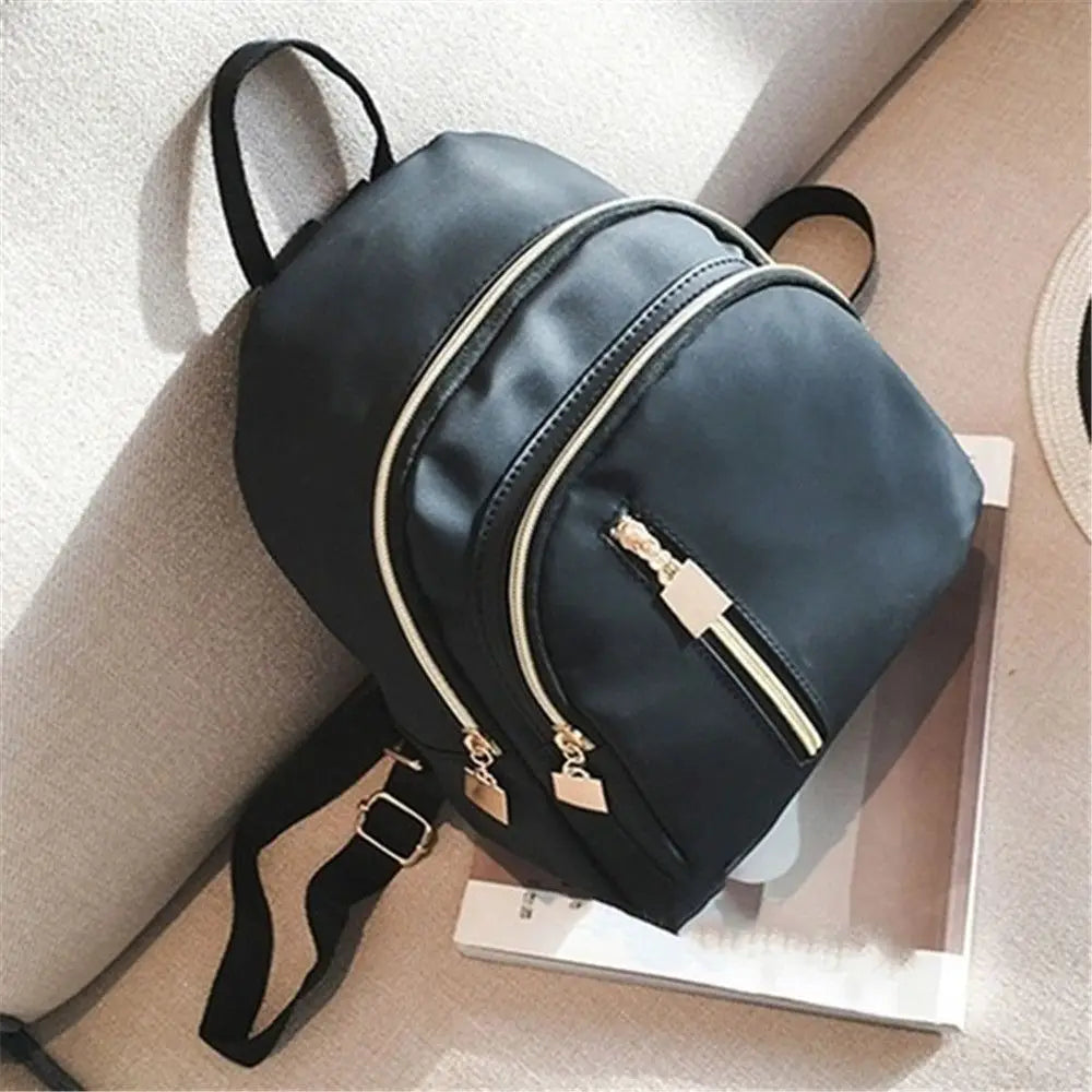 Women's Multi-Function Fashion Girl Nylon Daypack Travel Cute Mini Backpack Men Shoulder Bag Black Purse Hot