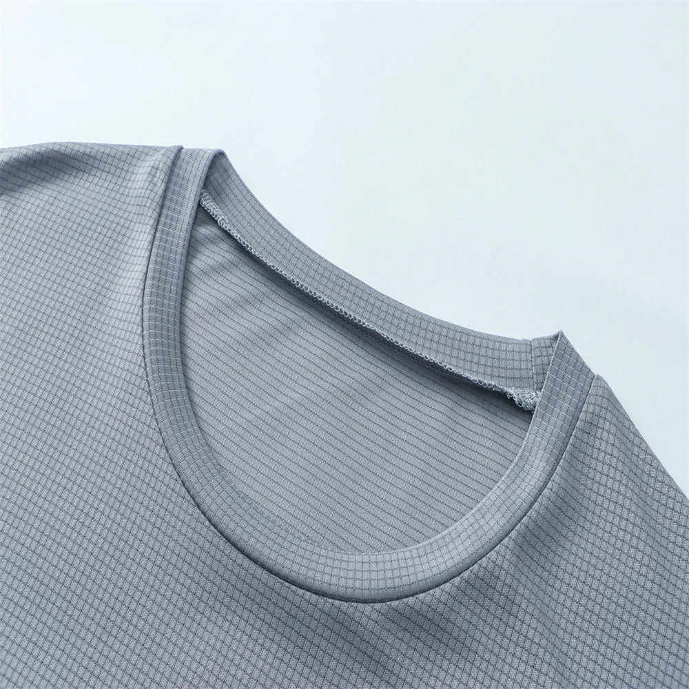 Summer Men Casual t-Shirt Short Sleeve White Tee Shirts Soild o-Neck Tops t Shirt Quick Dry Gym Running t-Shirts Male clothes