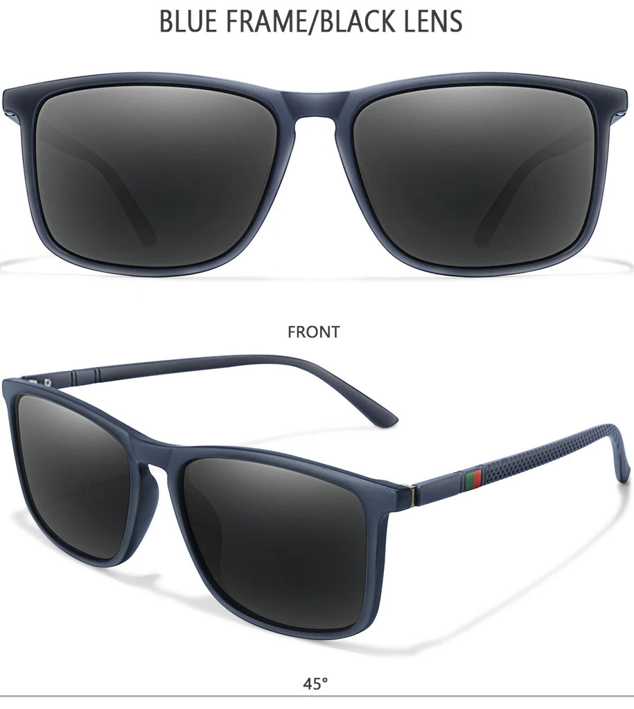 Single Luxury Square Vintage Polarized Sunglasses Men Women Fashion Travel Driving Fishing Male Eyewear UV400