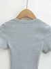 Square Collar High Stretch Summer Crop Tops Women Short Sleeve Tops Sexy Pullover Bottoming Blouses Slim T-shirt