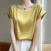 New O-Neck Silk Camisole Ladies Thin Vest Satin Loose Outer Sleeveless Top Summer Suit Insid Sling Mulberry Silk Bottoming Shirt