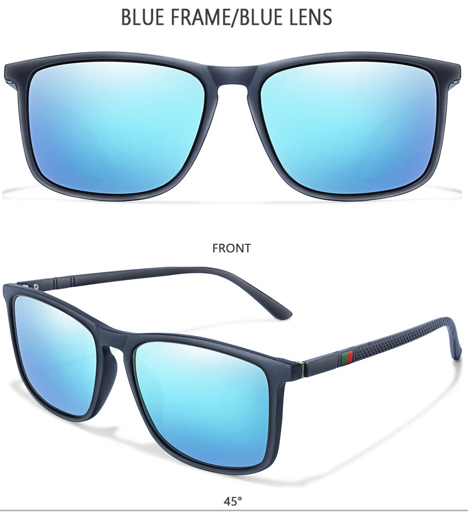Single Luxury Square Vintage Polarized Sunglasses Men Women Fashion Travel Driving Fishing Male Eyewear UV400