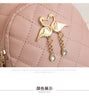 Mini Backpack for Women Cute Swan Hanging Embroidery Small Backpack Purse Girls Leather Bookbag Ladies Satchel Bags
