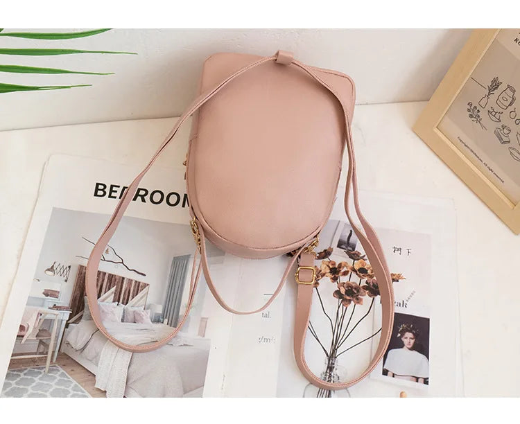 Mini Backpack for Women Cute Swan Hanging Embroidery Small Backpack Purse Girls Leather Bookbag Ladies Satchel Bags