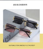 1 Pc Fashionable Women Men Sunglasses Frameless Rectangular Personalized Sunglasses for Daily Life Vintage Sun Glasses for Male