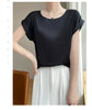 New O-Neck Silk Camisole Ladies Thin Vest Satin Loose Outer Sleeveless Top Summer Suit Insid Sling Mulberry Silk Bottoming Shirt
