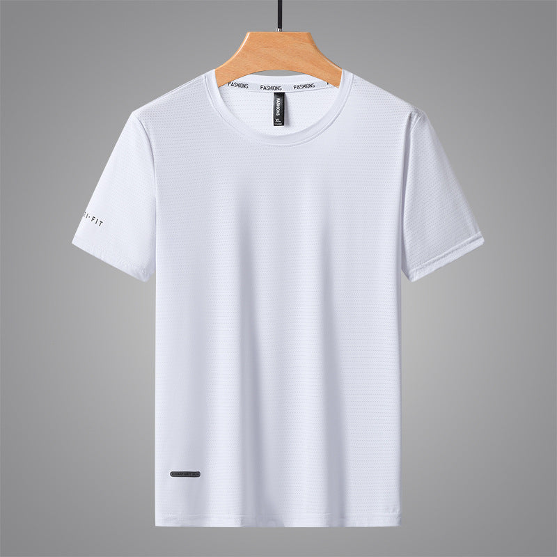 Men's Summer Thin Ice Silk Short Sleeve T-Shirt