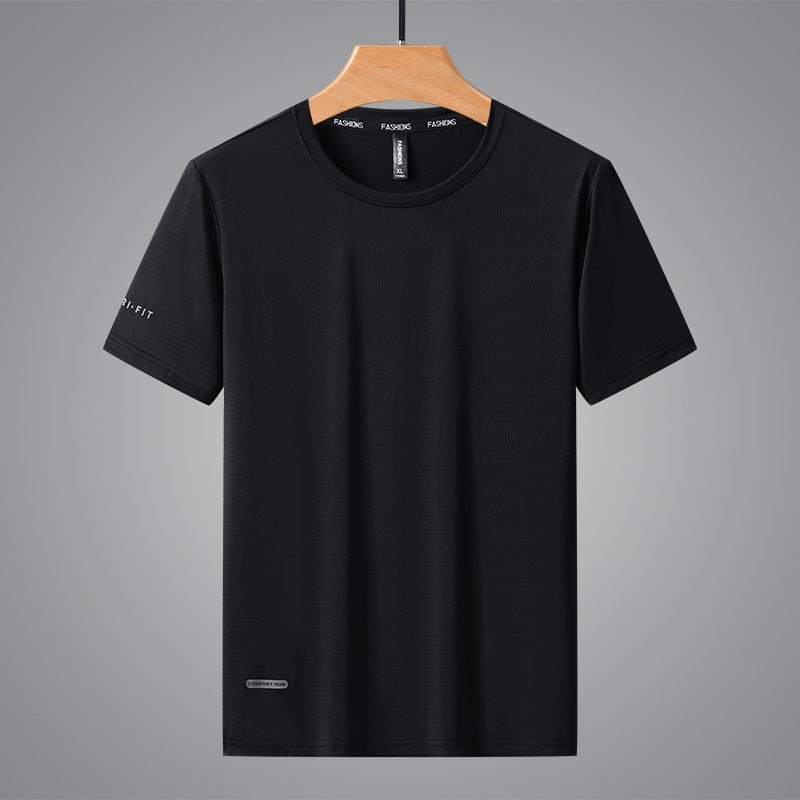 Men's Summer Thin Ice Silk Short Sleeve T-Shirt